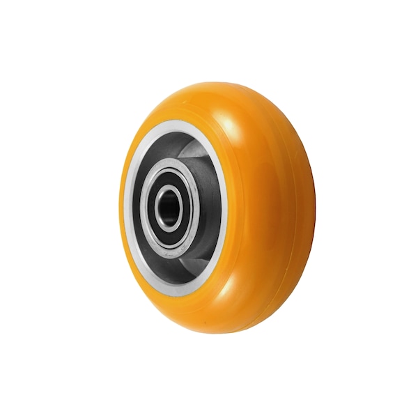 5"x2" Orange Crown Tread Polyurethane on Aluminum Core, 900 lbs Cap